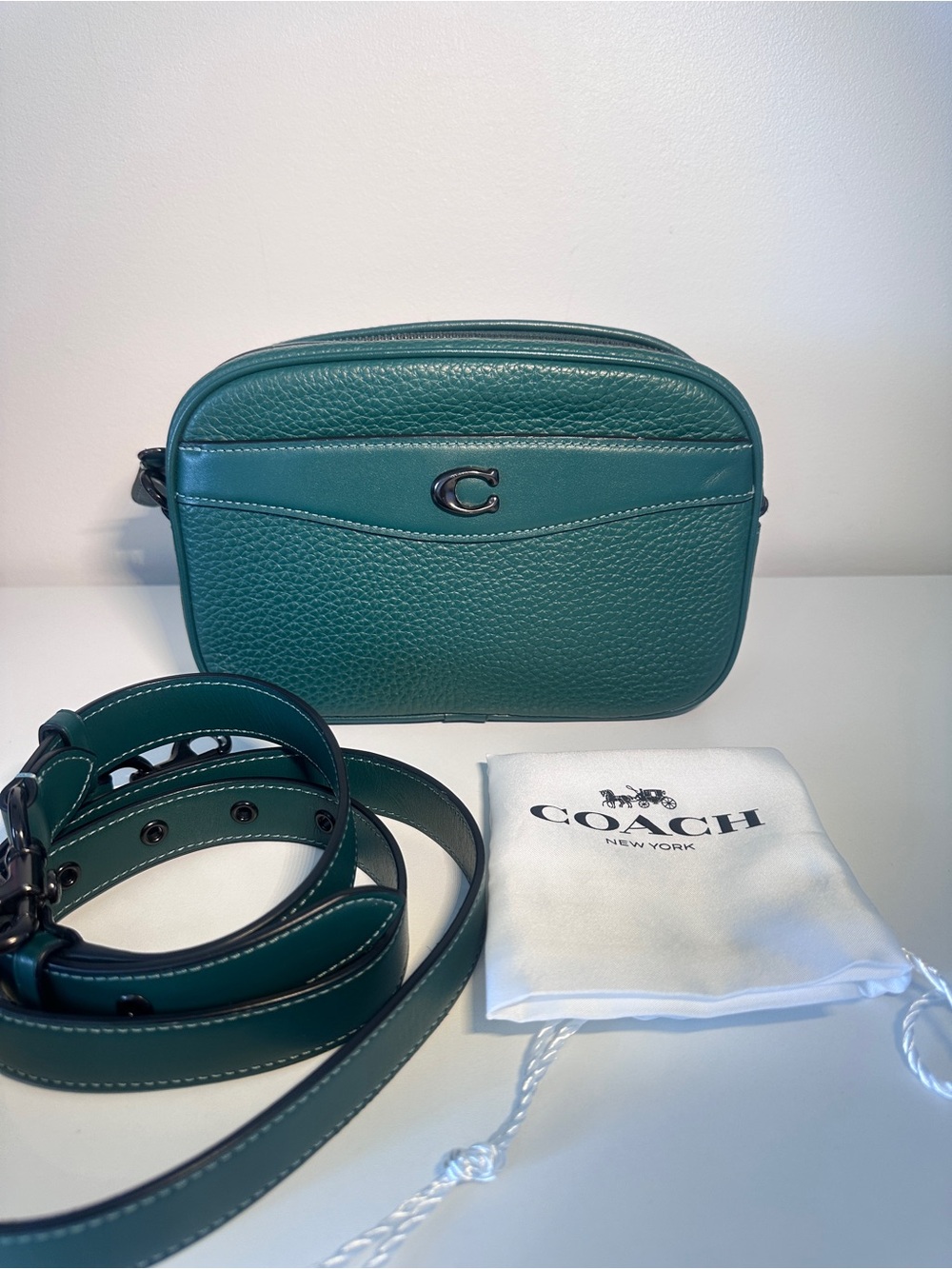 Coach Pebbled Leather Camera Crossbody